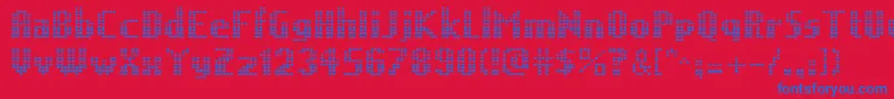 フォントTheInvaders – 赤い背景に青い文字