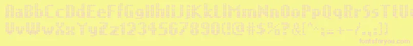 TheInvaders-fontti – vaaleanpunaiset fontit keltaisella taustalla