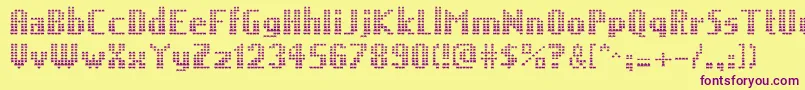 TheInvaders Font – Purple Fonts on Yellow Background