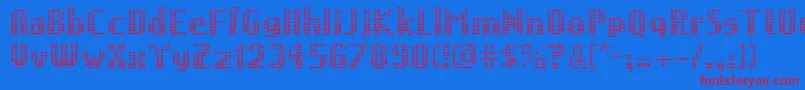 TheInvaders Font – Red Fonts on Blue Background