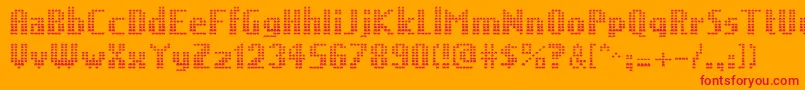 TheInvaders-Schriftart – Rote Schriften auf orangefarbenem Hintergrund