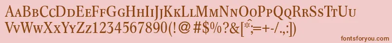 C791RomanSmcRegular Font – Brown Fonts on Pink Background