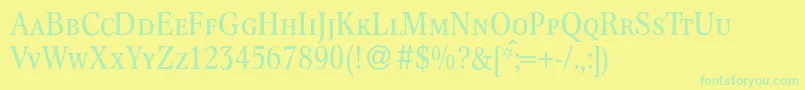 Weitere Informationen zur C791RomanSmcRegular-Schriftart C791RomanSmcRegular-Schriftart – Grüne Schriften auf gelbem Hintergrund