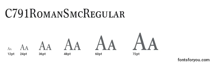 C791RomanSmcRegular Font Sizes