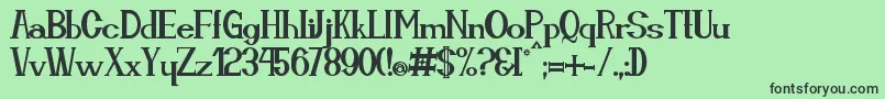 Cassiopea Font – Black Fonts on Green Background
