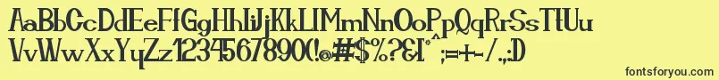 Cassiopea Font – Black Fonts on Yellow Background