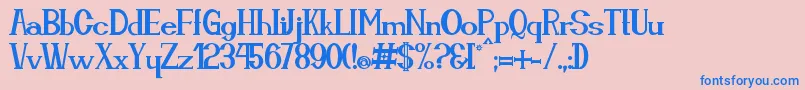 Cassiopea Font – Blue Fonts on Pink Background