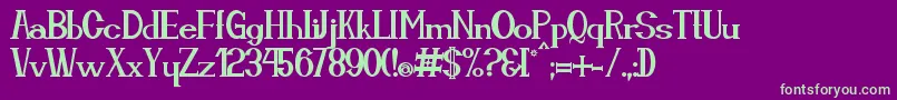 Cassiopea-fontti – vihreät fontit violetilla taustalla