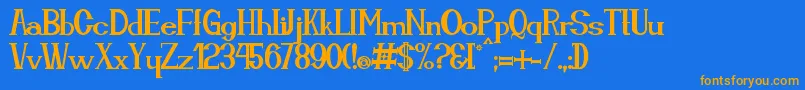 Cassiopea Font – Orange Fonts on Blue Background
