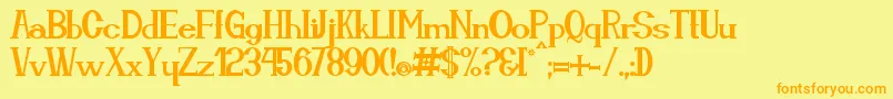 Cassiopea Font – Orange Fonts on Yellow Background
