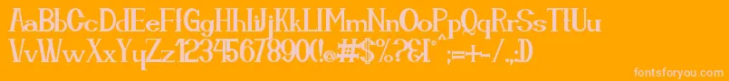 Cassiopea Font – Pink Fonts on Orange Background