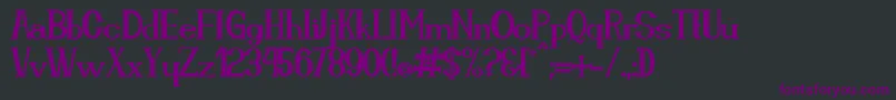 Cassiopea-fontti – violetit fontit mustalla taustalla