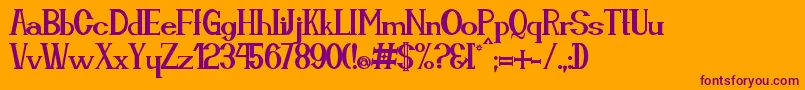 Cassiopea Font – Purple Fonts on Orange Background