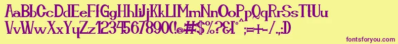 Cassiopea Font – Purple Fonts on Yellow Background