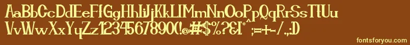 Cassiopea Font – Yellow Fonts on Brown Background