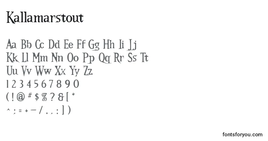 Fuente Kallamarstout - alfabeto, números, caracteres especiales