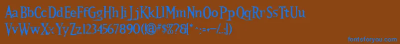 Kallamarstout Font – Blue Fonts on Brown Background