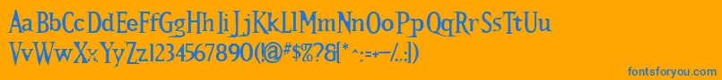 Kallamarstout Font – Blue Fonts on Orange Background