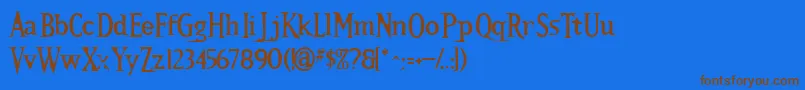 Kallamarstout Font – Brown Fonts on Blue Background