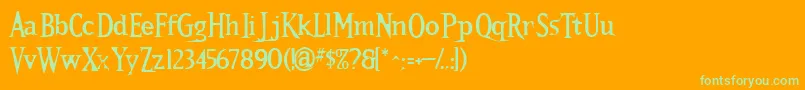Kallamarstout Font – Green Fonts on Orange Background