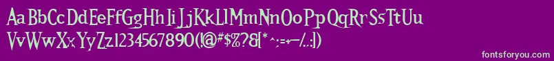 Kallamarstout Font – Green Fonts on Purple Background