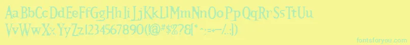 Kallamarstout Font – Green Fonts on Yellow Background