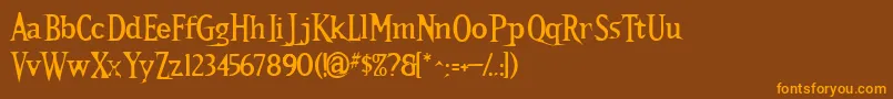 Kallamarstout Font – Orange Fonts on Brown Background