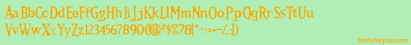 Kallamarstout Font – Orange Fonts on Green Background