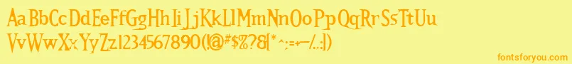 Kallamarstout Font – Orange Fonts on Yellow Background
