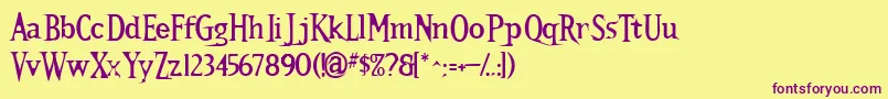 Kallamarstout Font – Purple Fonts on Yellow Background
