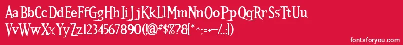 フォントKallamarstout – 赤い背景に白い文字