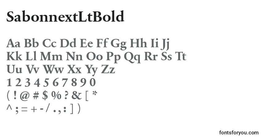 Czcionka SabonnextLtBold – alfabet, cyfry, specjalne znaki