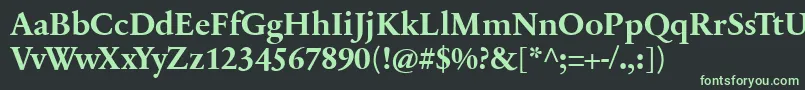 フォントSabonnextLtBold – 黒い背景に緑の文字
