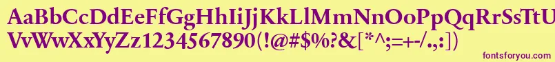 SabonnextLtBold Font – Purple Fonts on Yellow Background
