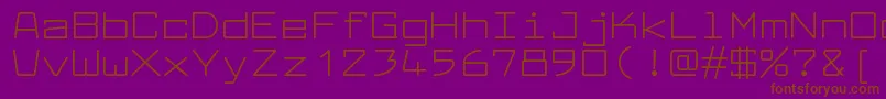フォントLarabiefontexRegular – 紫色の背景に茶色のフォント