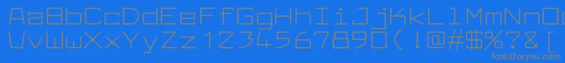 LarabiefontexRegular-fontti – harmaat kirjasimet sinisellä taustalla
