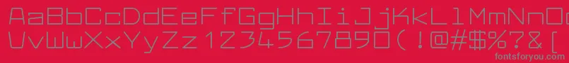 フォントLarabiefontexRegular – 赤い背景に灰色の文字