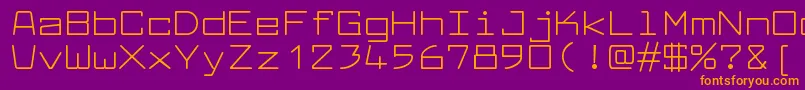 フォントLarabiefontexRegular – 紫色の背景にオレンジのフォント