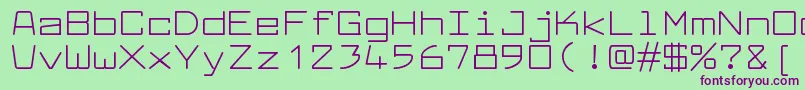 フォントLarabiefontexRegular – 緑の背景に紫のフォント