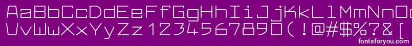 LarabiefontexRegular-fontti – valkoiset fontit violetilla taustalla