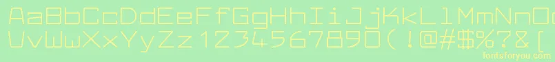 フォントLarabiefontexRegular – 黄色の文字が緑の背景にあります