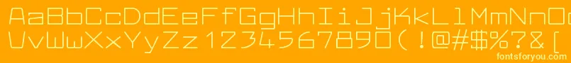 LarabiefontexRegular-Schriftart – Gelbe Schriften auf orangefarbenem Hintergrund