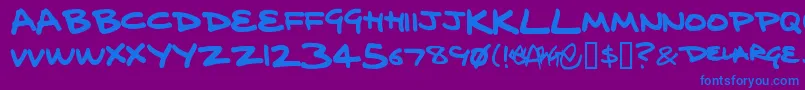 DelargeMarkerPen Font – Blue Fonts on Purple Background