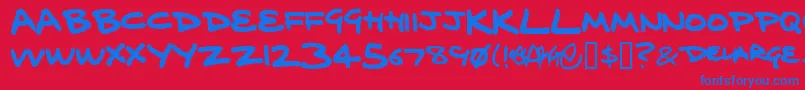 Шрифт DelargeMarkerPen – синие шрифты на красном фоне