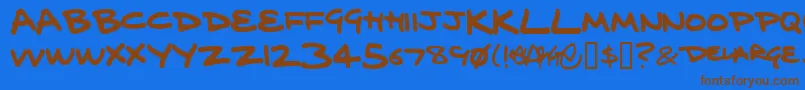 DelargeMarkerPen Font – Brown Fonts on Blue Background