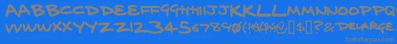 DelargeMarkerPen Font – Gray Fonts on Blue Background