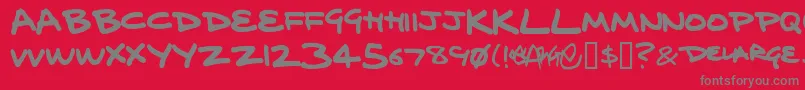 DelargeMarkerPen Font – Gray Fonts on Red Background