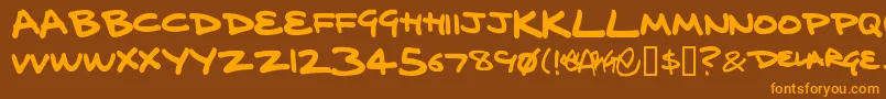 DelargeMarkerPen Font – Orange Fonts on Brown Background