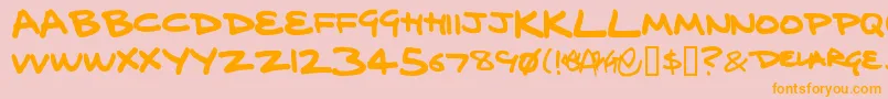 DelargeMarkerPen Font – Orange Fonts on Pink Background