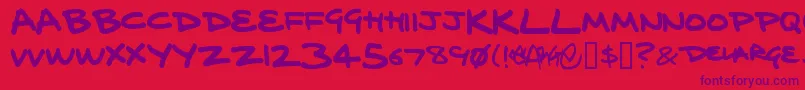 DelargeMarkerPen Font – Purple Fonts on Red Background